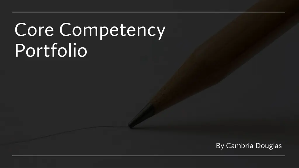 core competency portfolio