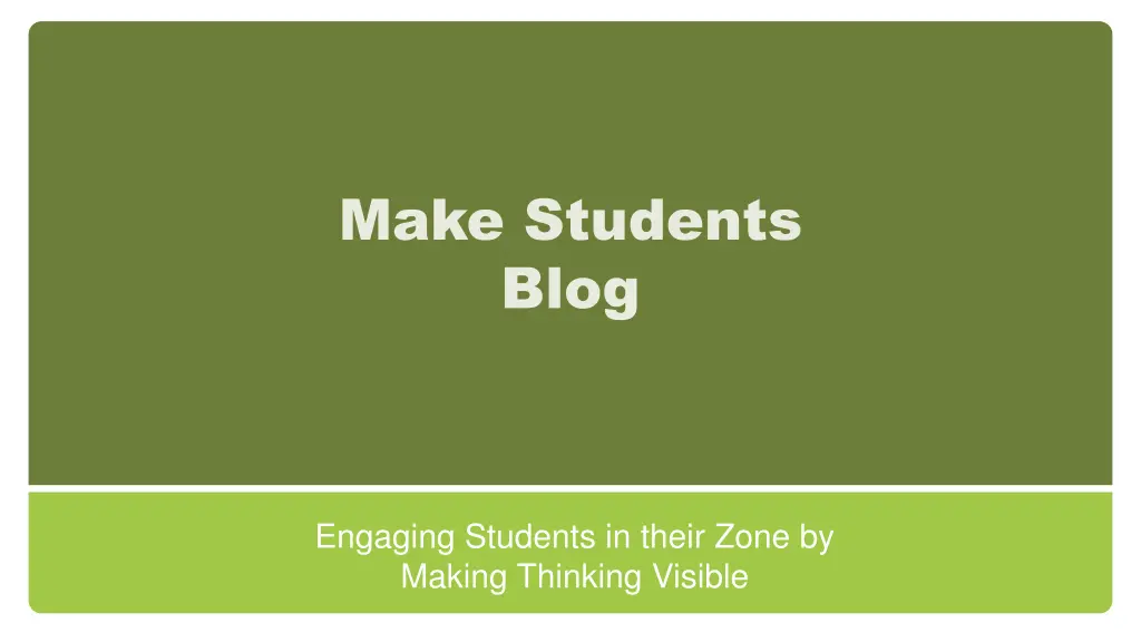 make students blog