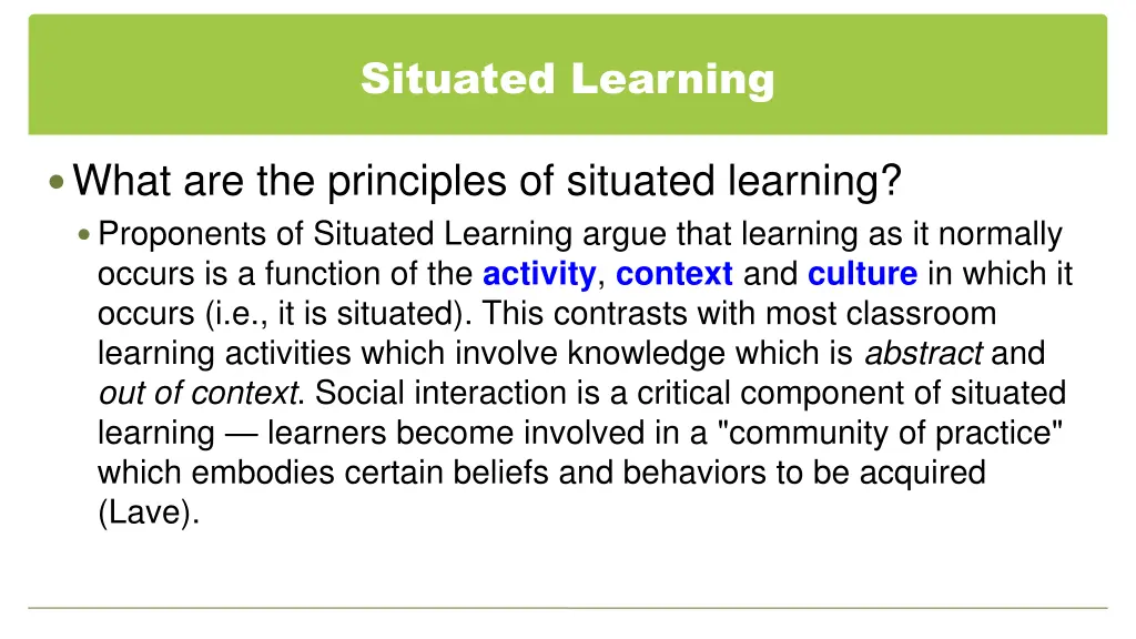 situated learning