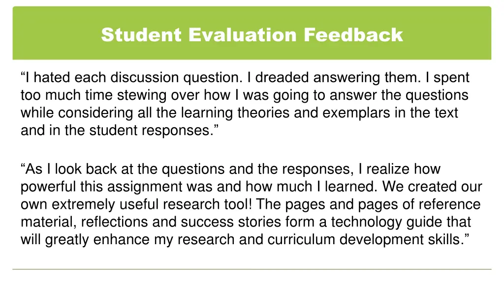 student evaluation feedback