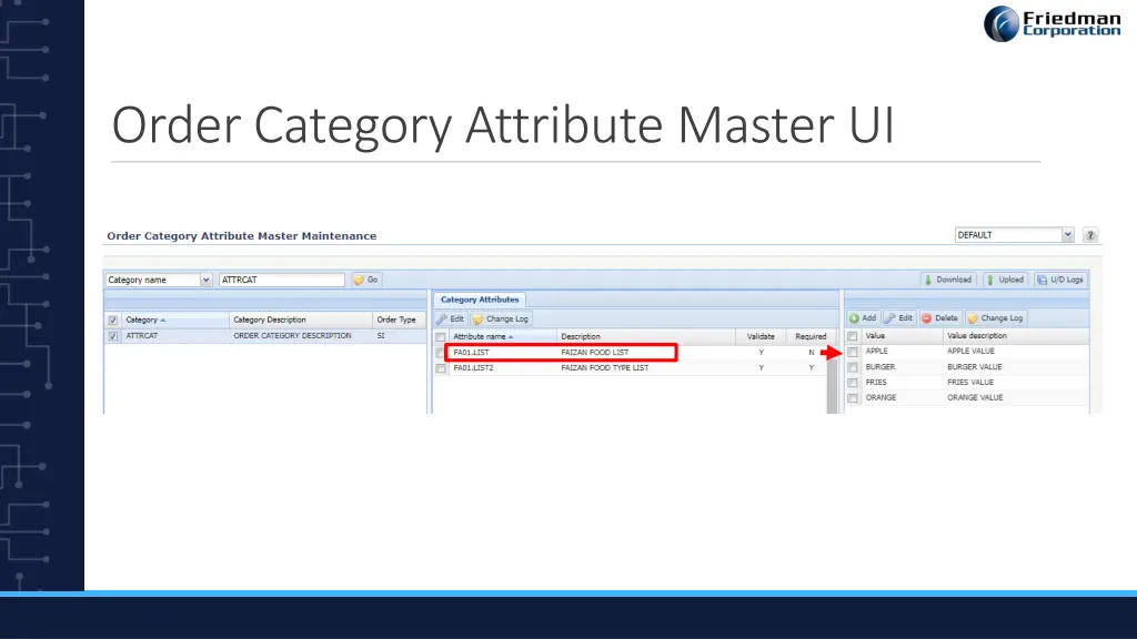 order category attribute master ui 2
