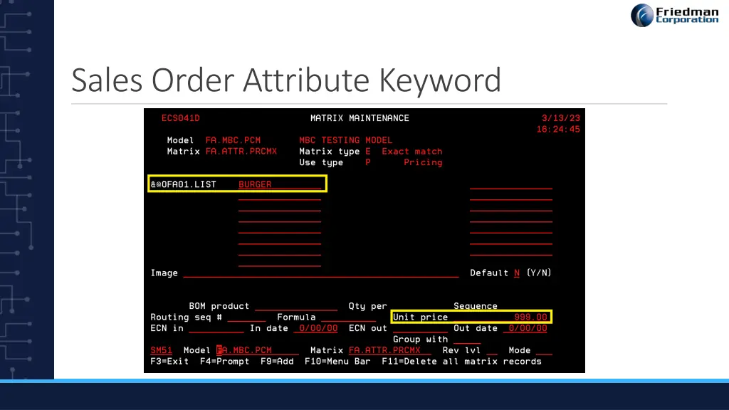sales order attribute keyword 2