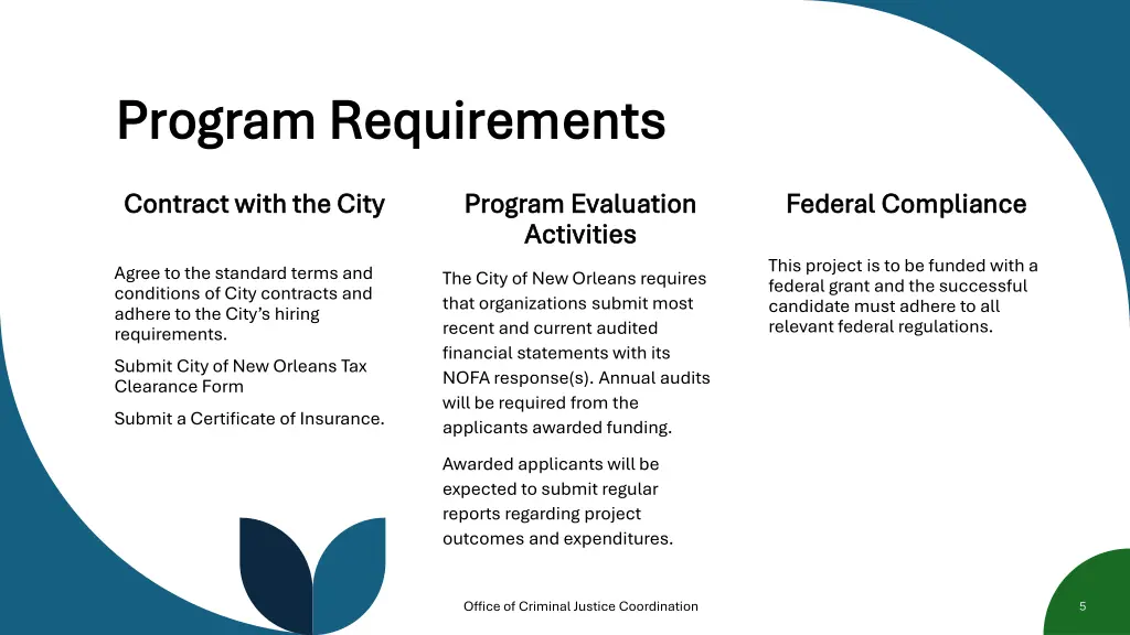 program requirements program requirements