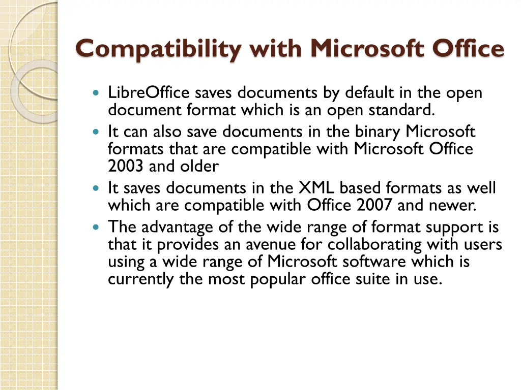 compatibility with microsoft office