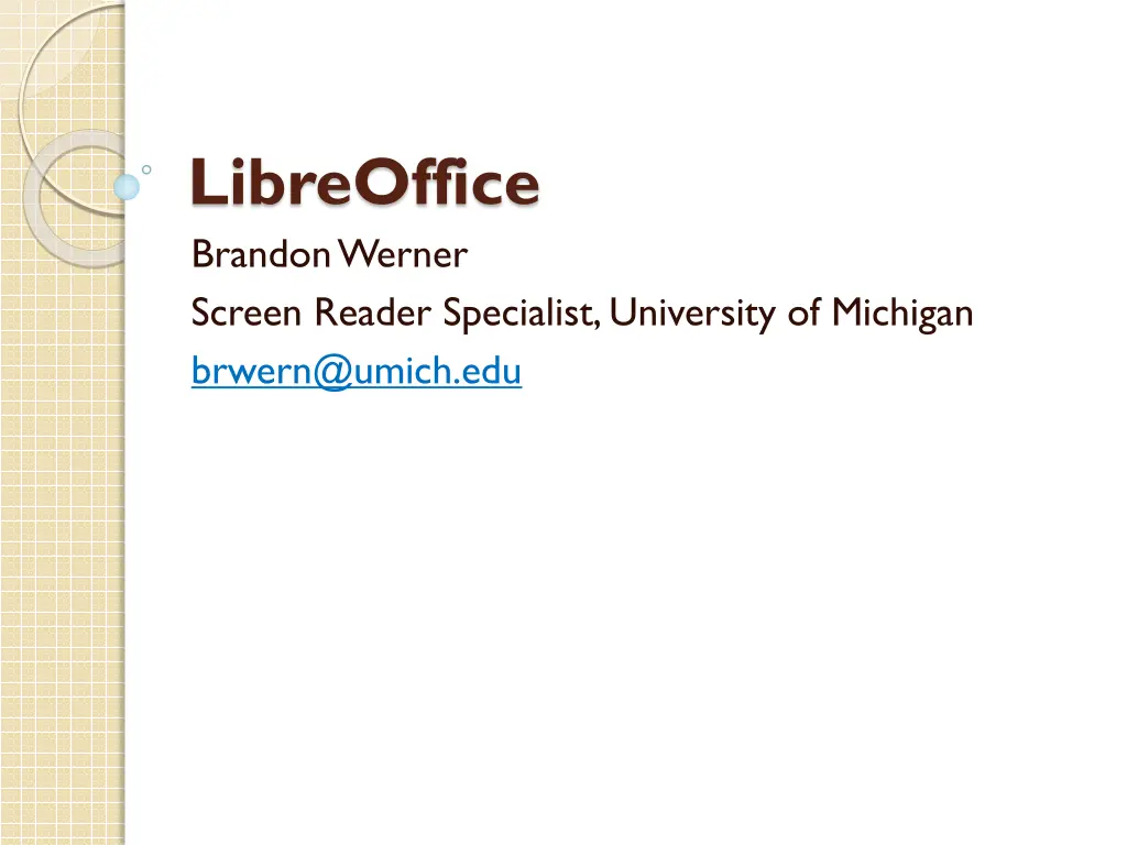 libreoffice brandon werner screen reader