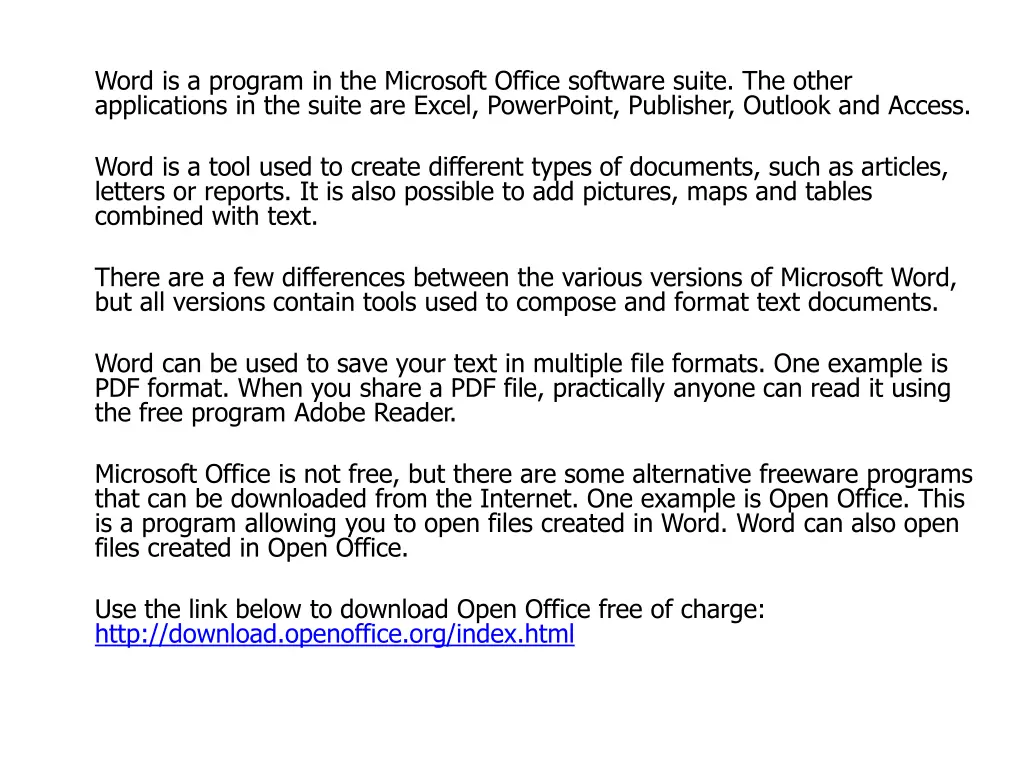 word is a program in the microsoft office