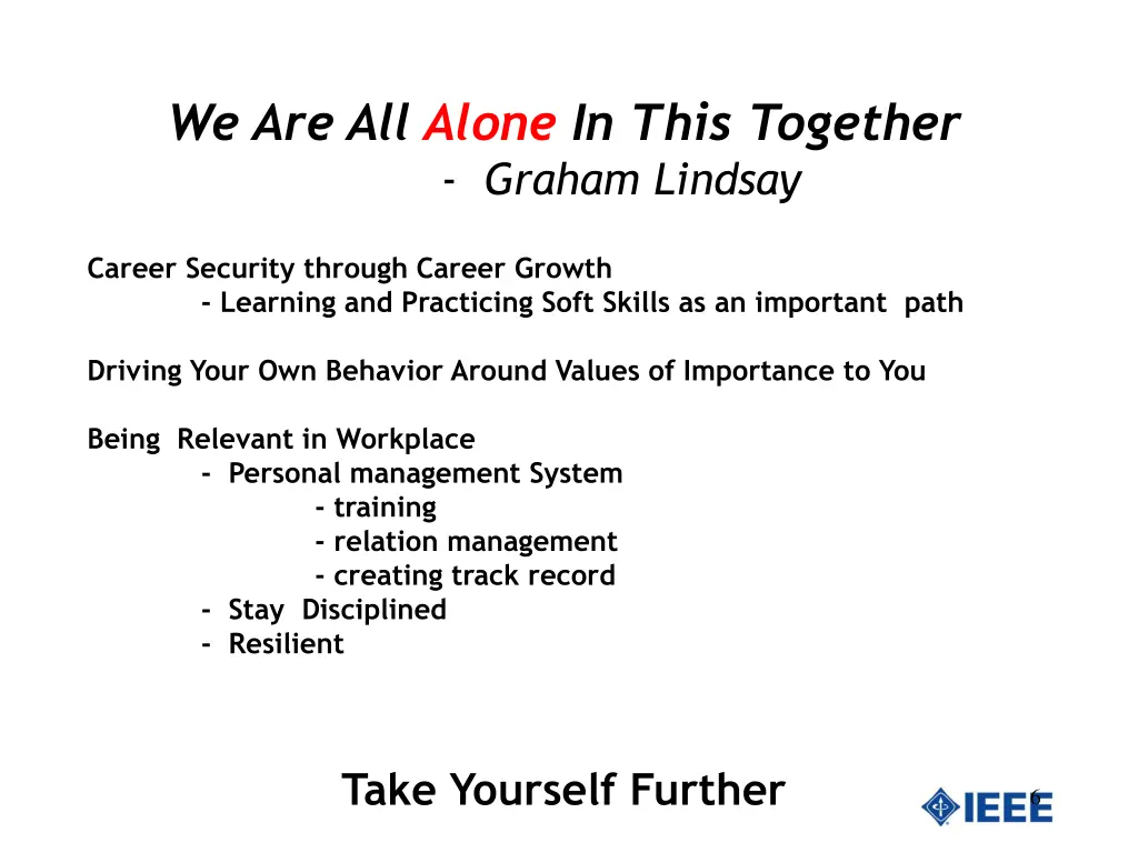 we are all alone in this together graham lindsay