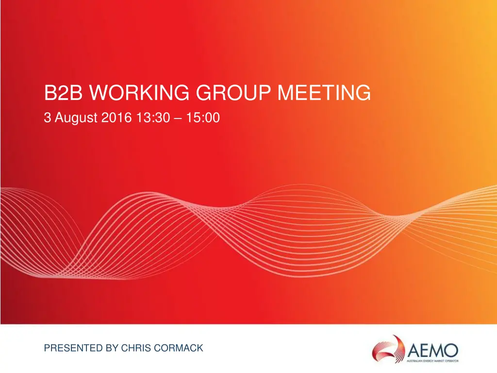 b2b working group meeting 3 august 2016