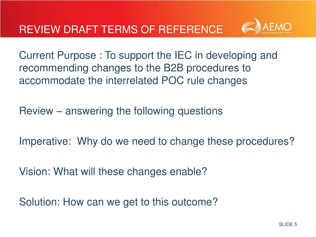 review draft terms of reference