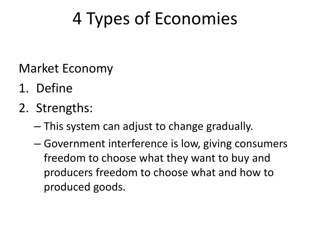 4 types of economies 2