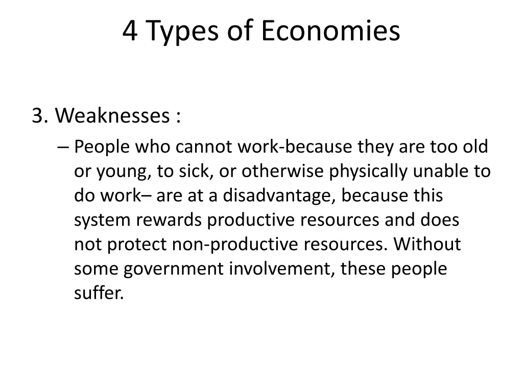 4 types of economies 4