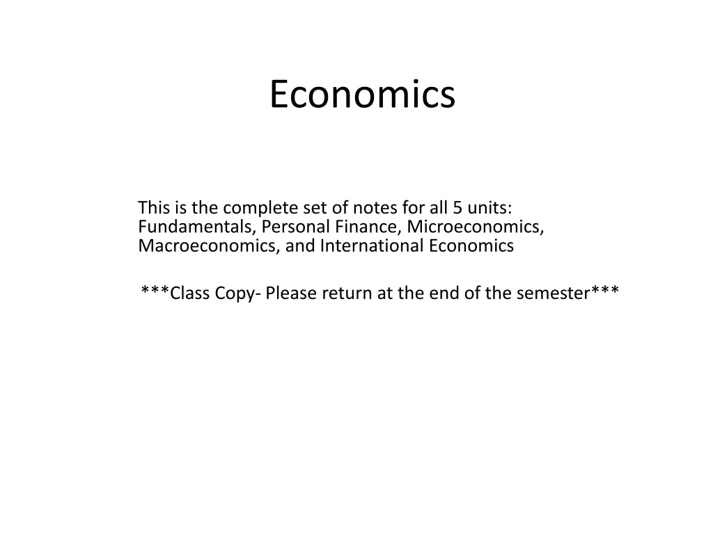 economics