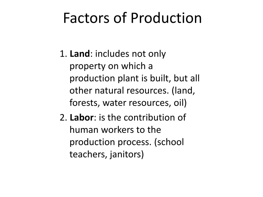 factors of production
