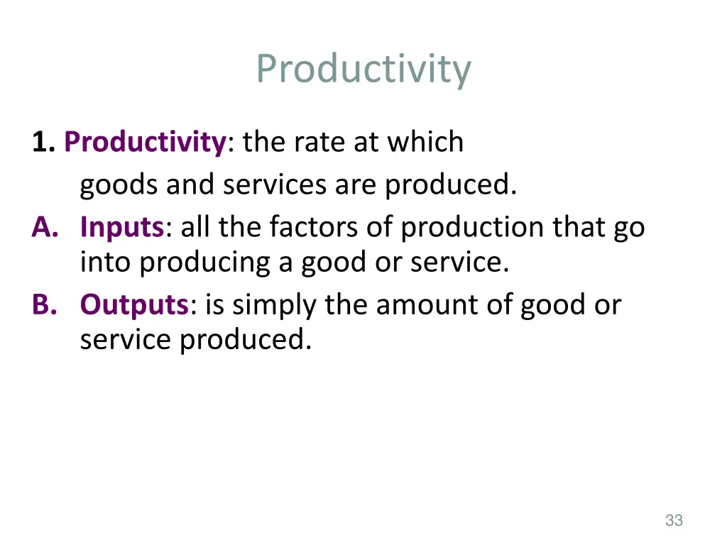 productivity
