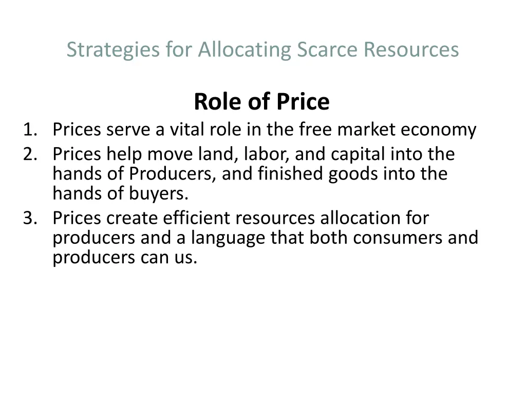 strategies for allocating scarce resources