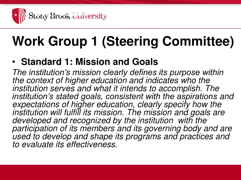 standards institutional context