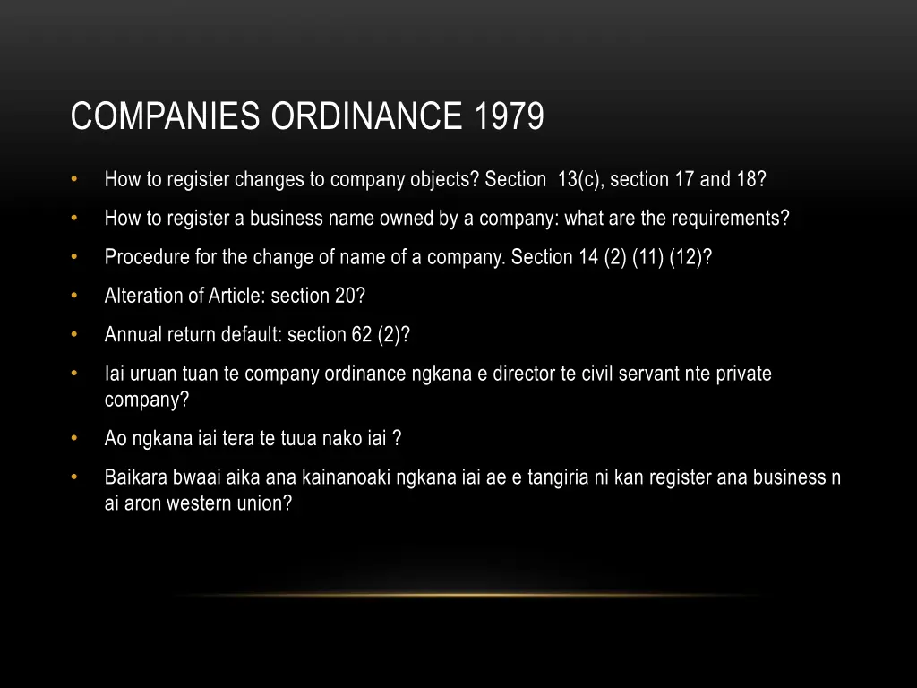 companies ordinance 1979