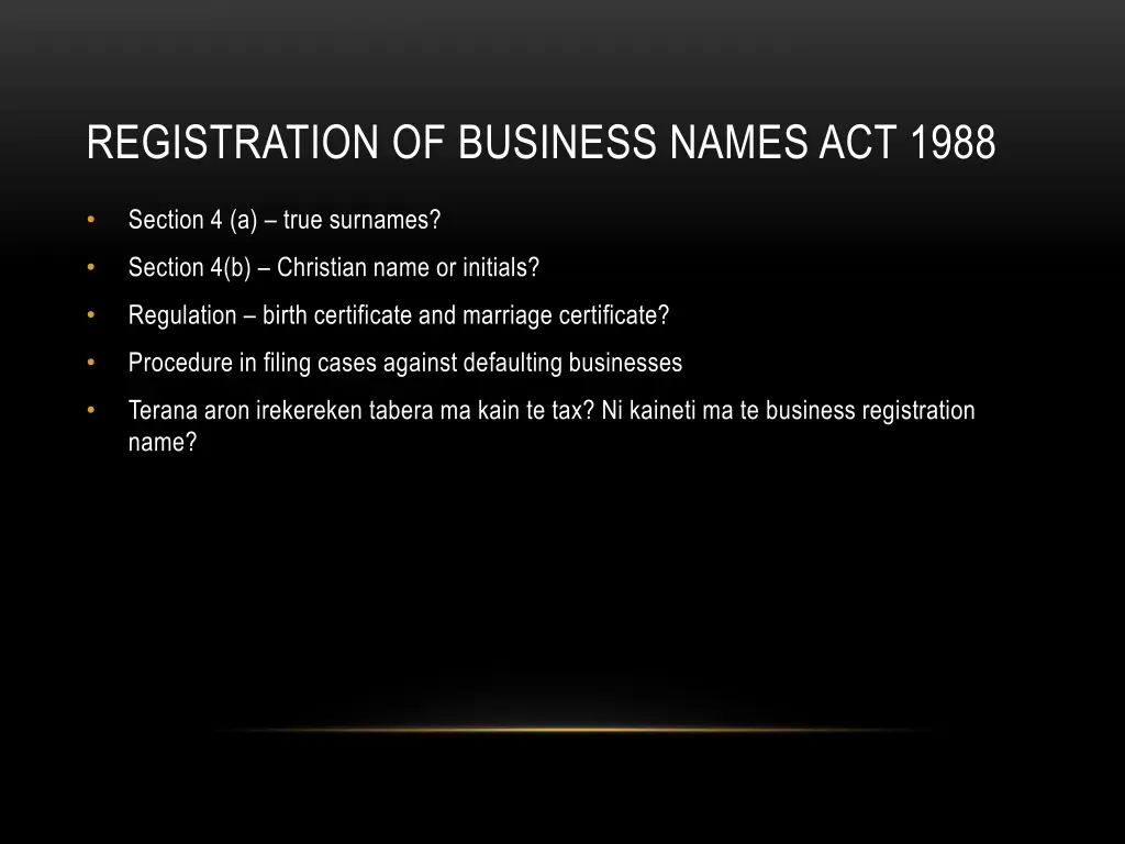 registration of business names act 1988