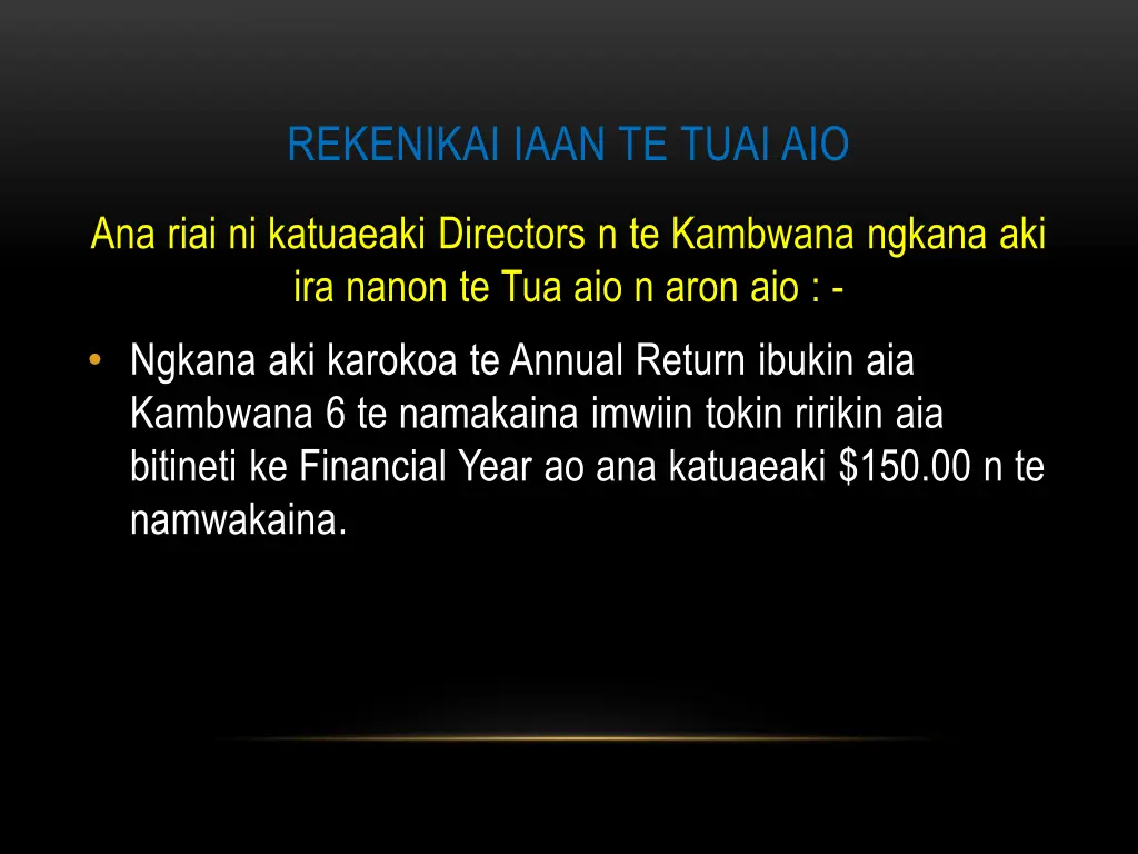rekenikai iaan te tuai aio