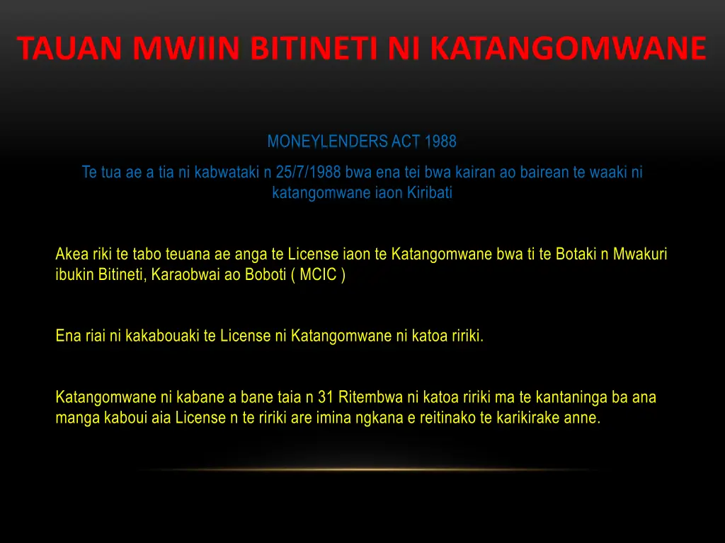 tauan mwiin bitineti ni katangomwane