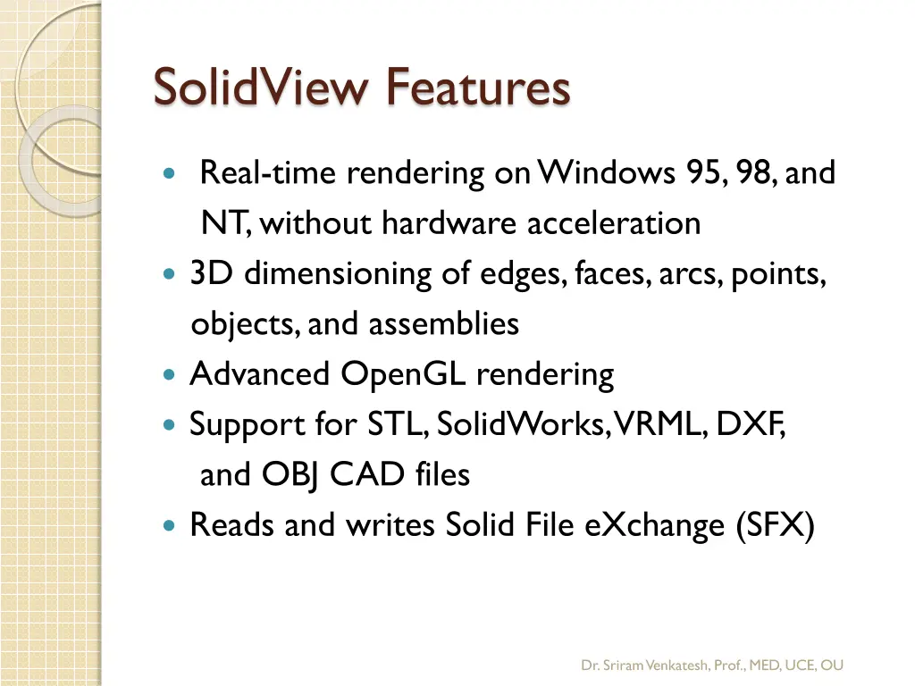 solidview features