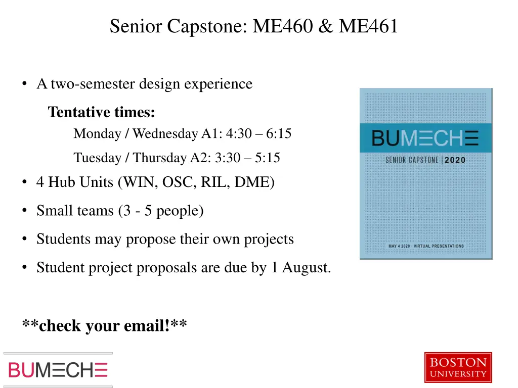 senior capstone me460 me461