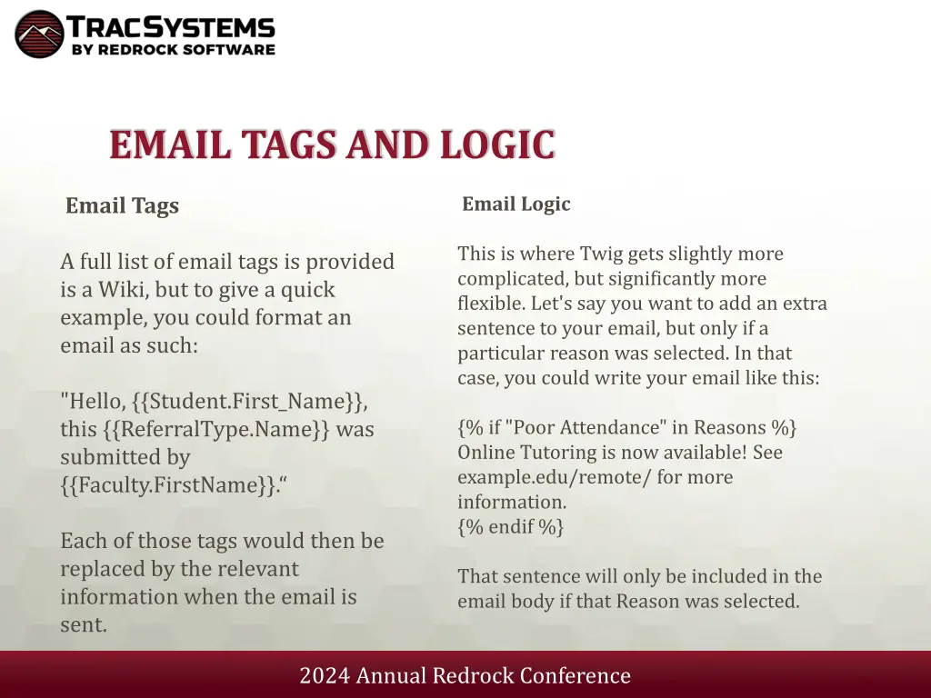 email tags and logic
