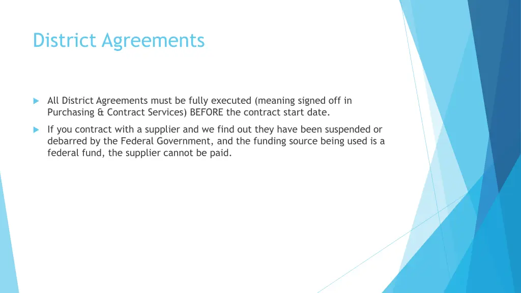 district agreements