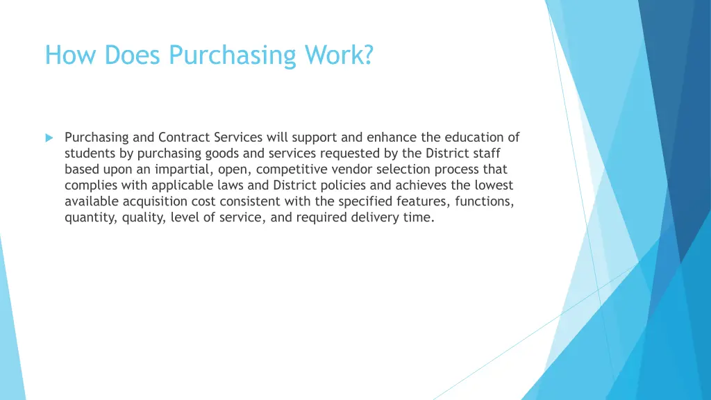 how does purchasing work