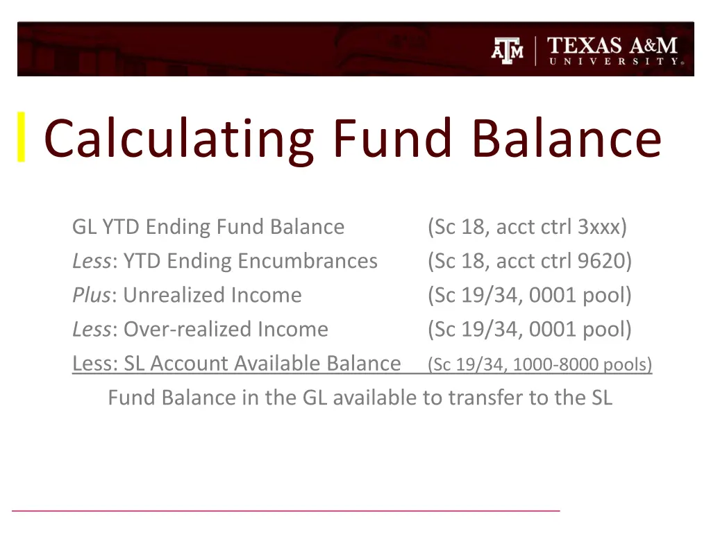 calculating fund balance