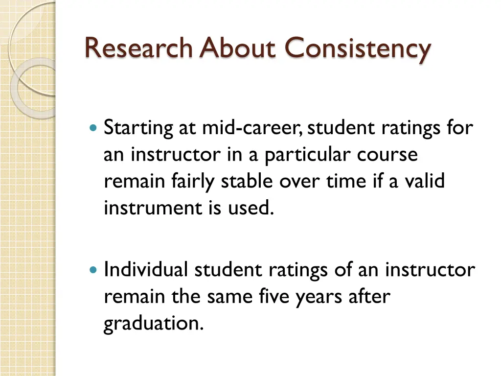 research about consistency