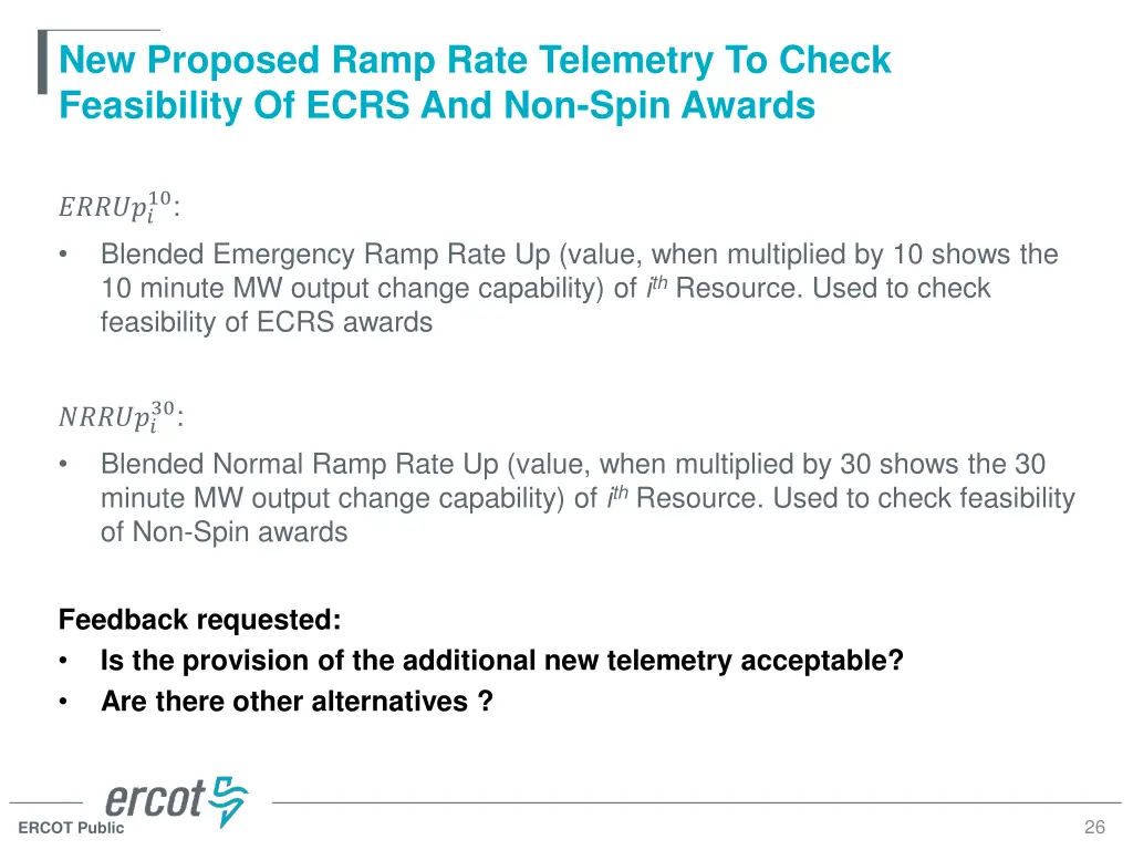 new proposed ramp rate telemetry to check