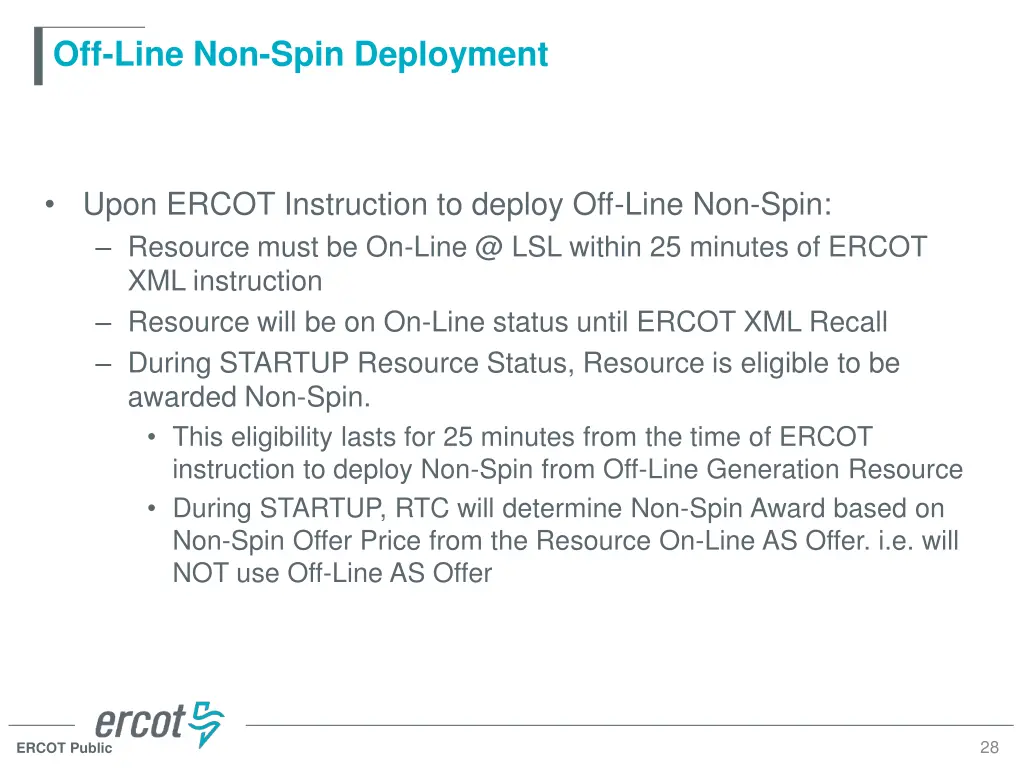 off line non spin deployment 1