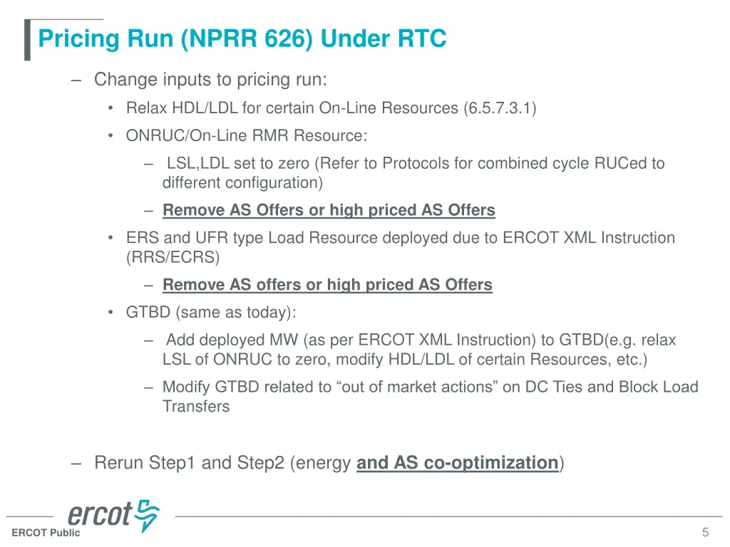 pricing run nprr 626 under rtc 1