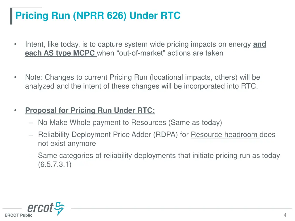 pricing run nprr 626 under rtc