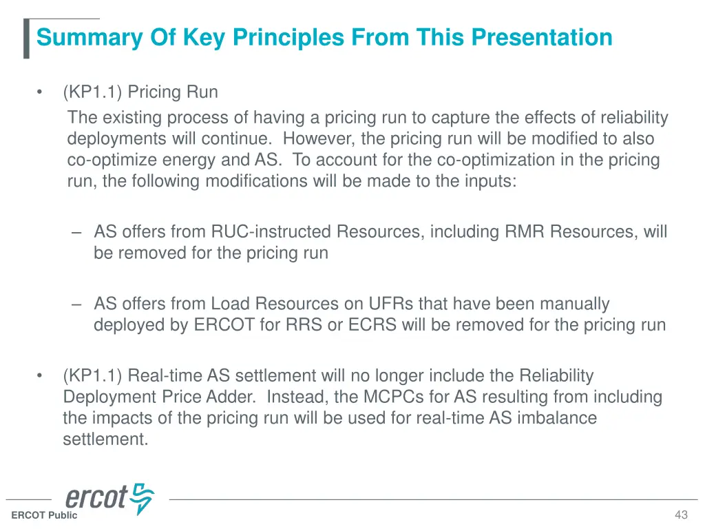summary of key principles from this presentation