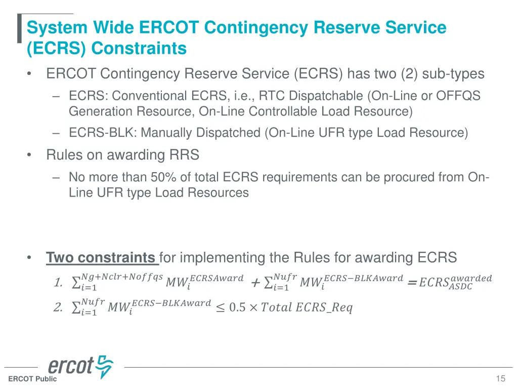 system wide ercot contingency reserve service