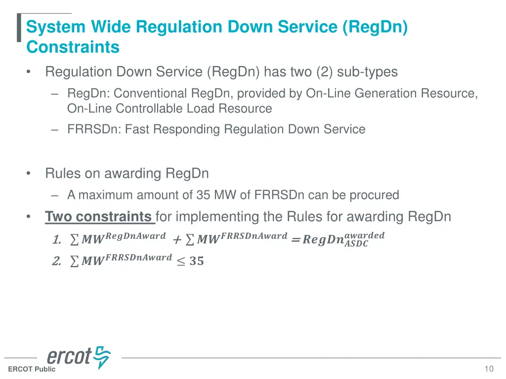 system wide regulation down service regdn