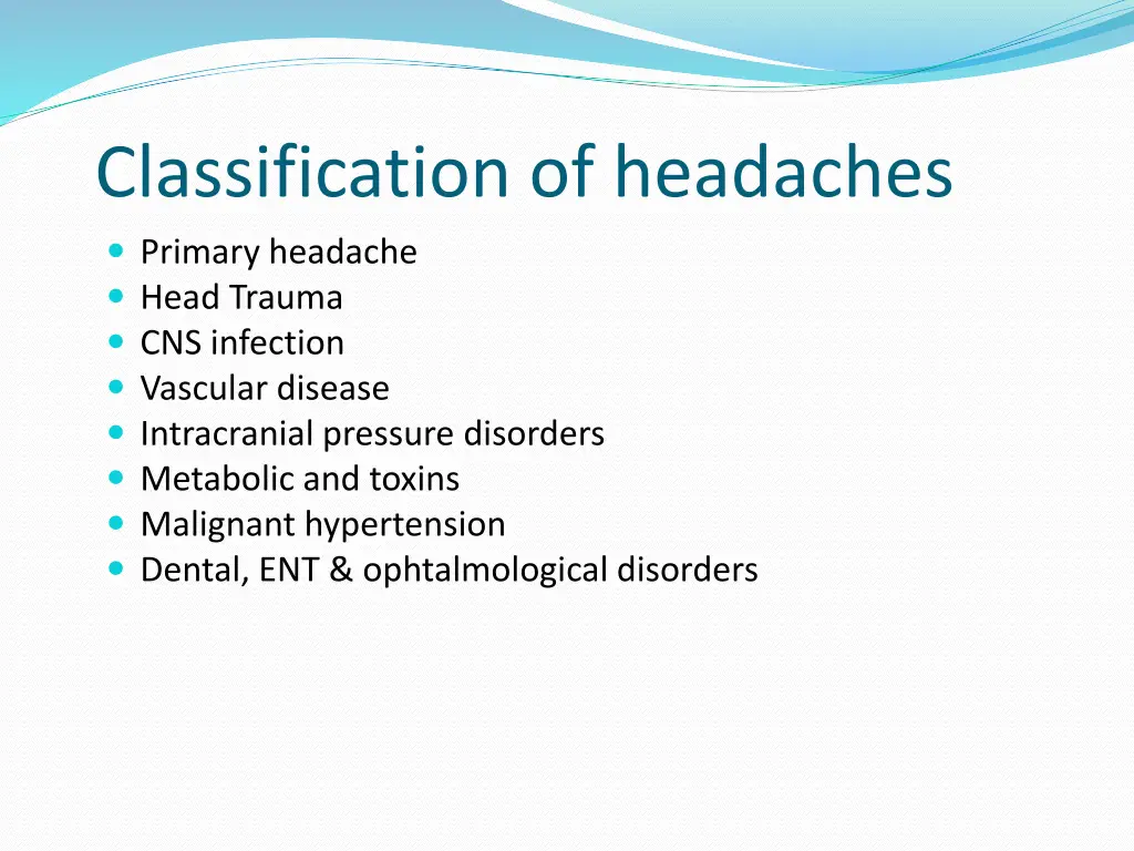 classification of headaches primary headache head