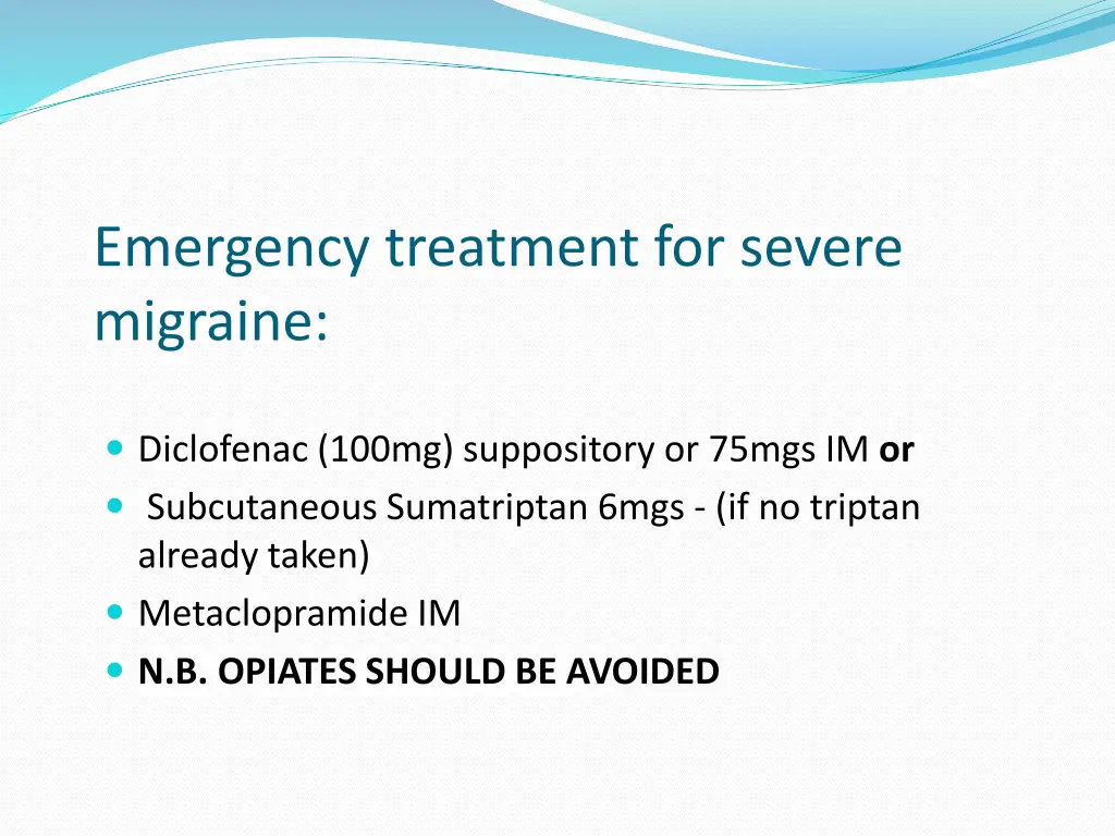 emergency treatment for severe migraine