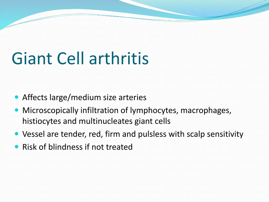giant cell arthritis