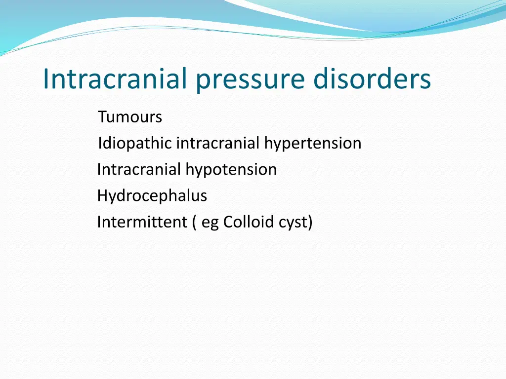 intracranial pressure disorders