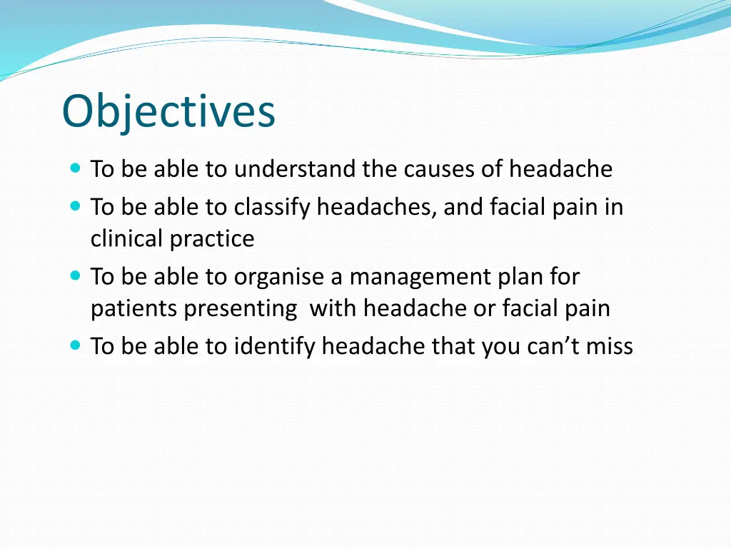 objectives