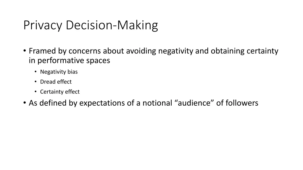 privacy decision making