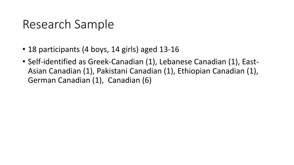 research sample