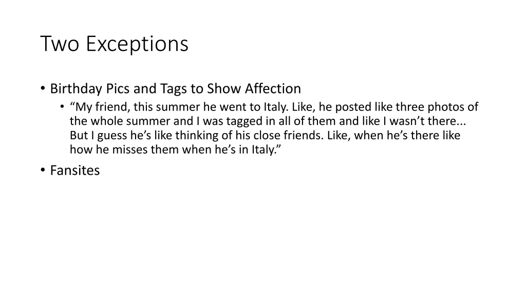 two exceptions