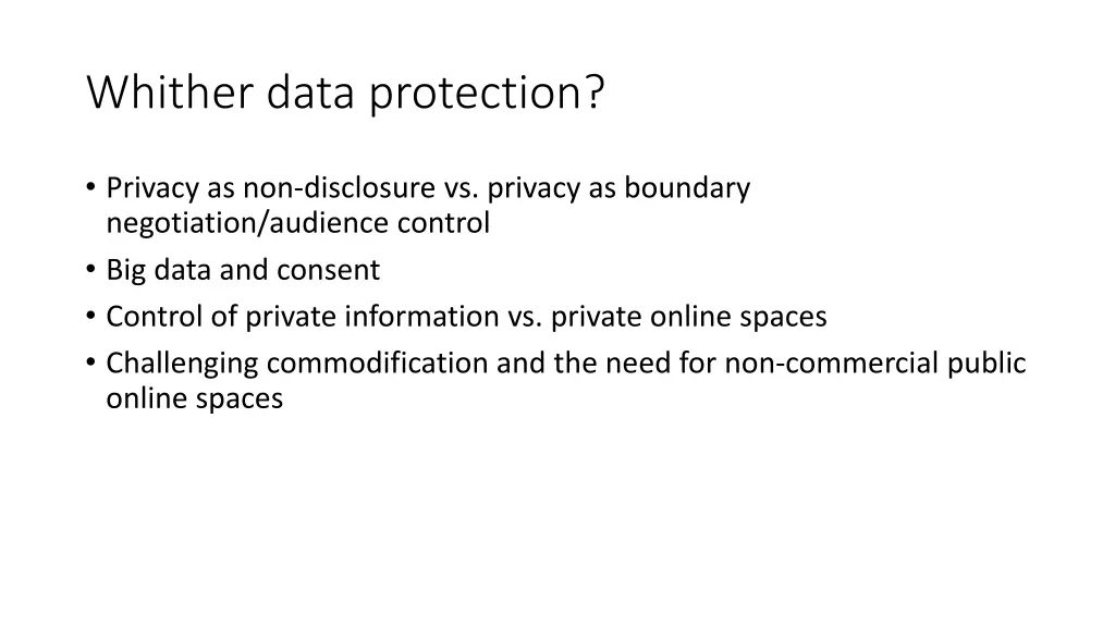 whither data protection