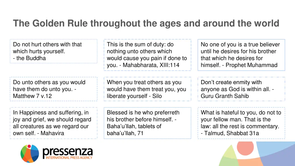 the golden rule throughout the ages and around
