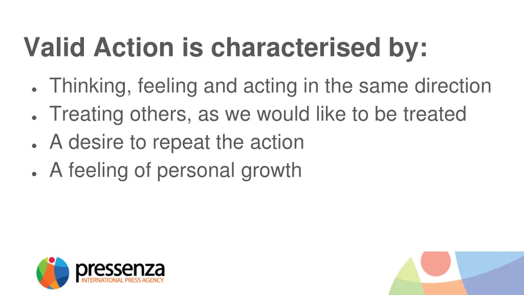 valid action is characterised by