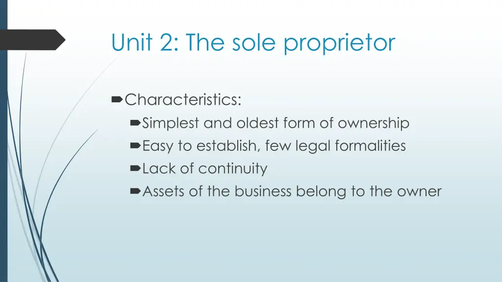 unit 2 the sole proprietor 1